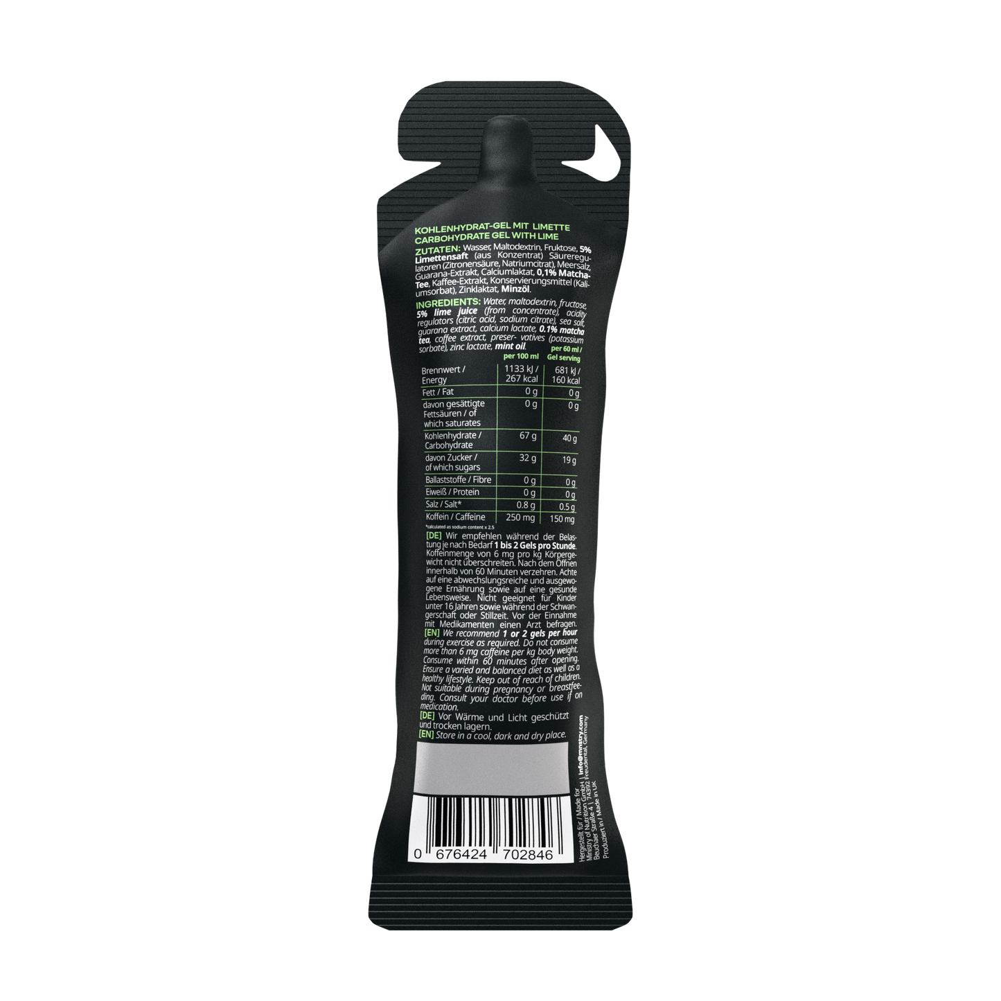 Rückansicht des GEL 40 CAFFEINE 1:0.8