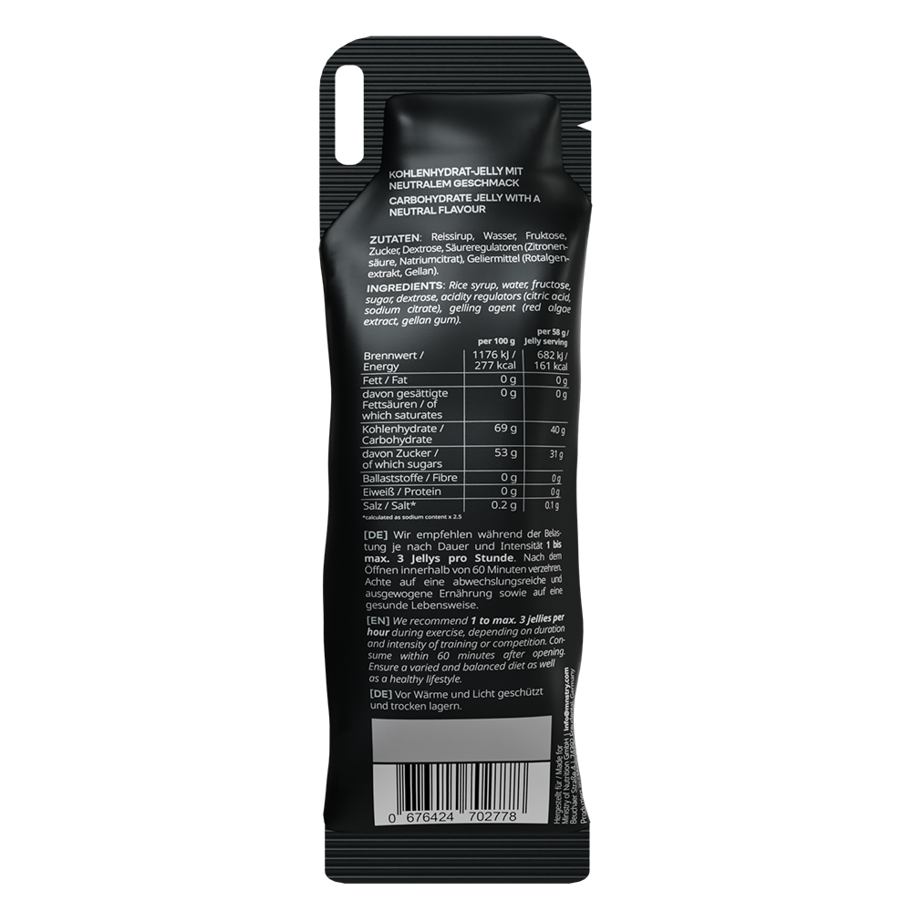 Abbildung des rückseitigen Etiketts des MNSTRY JELLY 40 Neutral 1:0.8